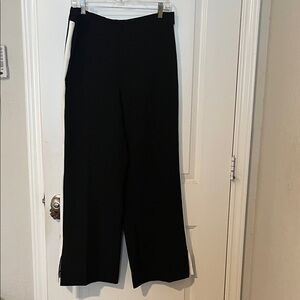 Mossimo Supply Co. Black Wide-Leg Pants with White Side Stripe Detail